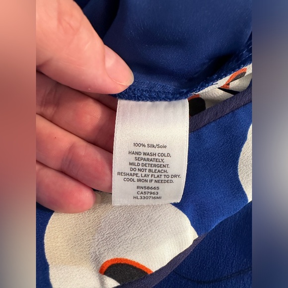 OLIVIA PALERMO x Chelsea28 Nordstrom Blue Poppy Culottes Silk Wide Leg Pants - Picture 12 of 14